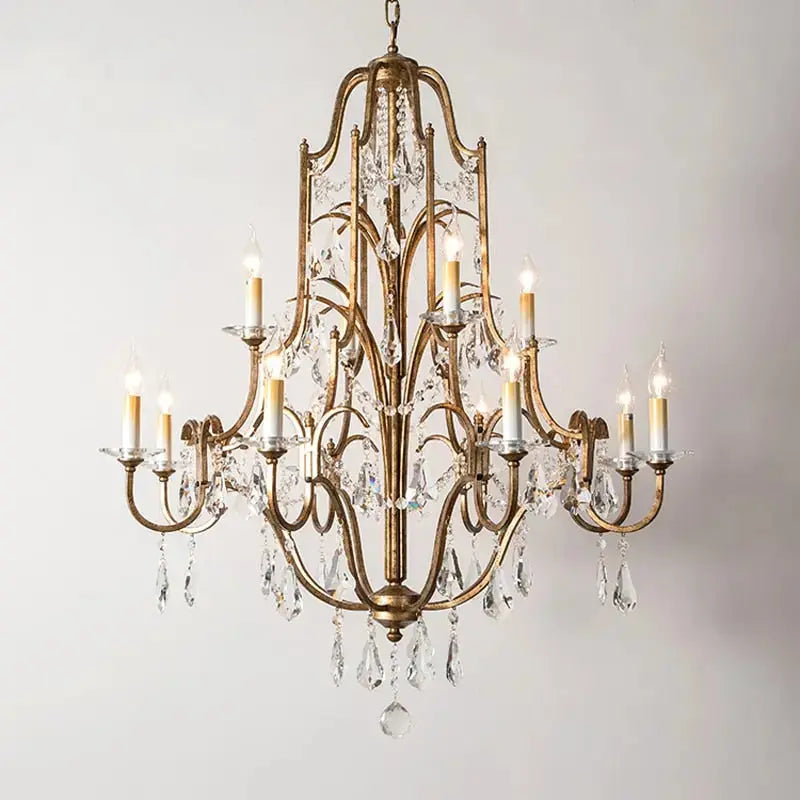 Retro Gold Crystal Chandelier — alternate product view 2