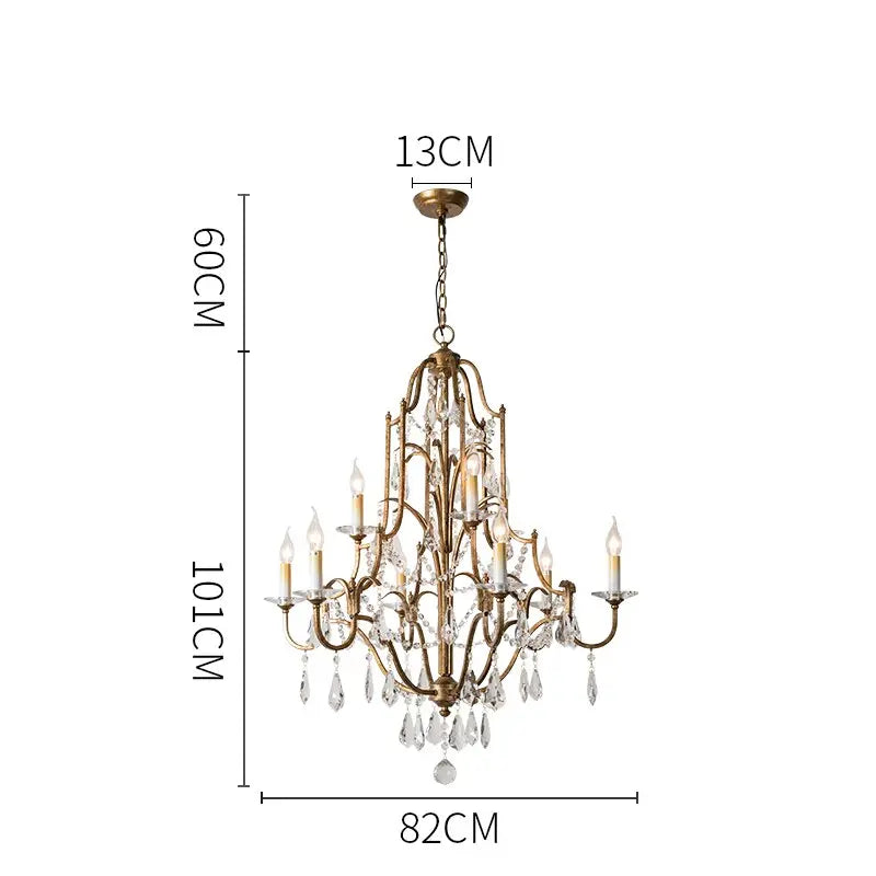 Retro Gold Crystal Chandelier — alternate product view 8