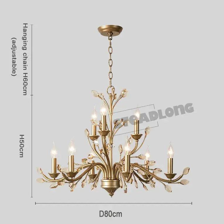 Modern Crystal Branch Chandelier - Amber — alternate product view 8