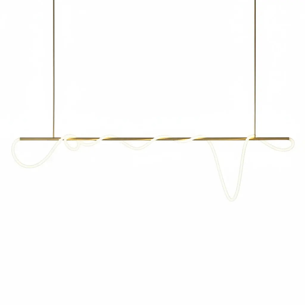 Modern Long Hose Led Chandelier - Brass — alternate product view 1