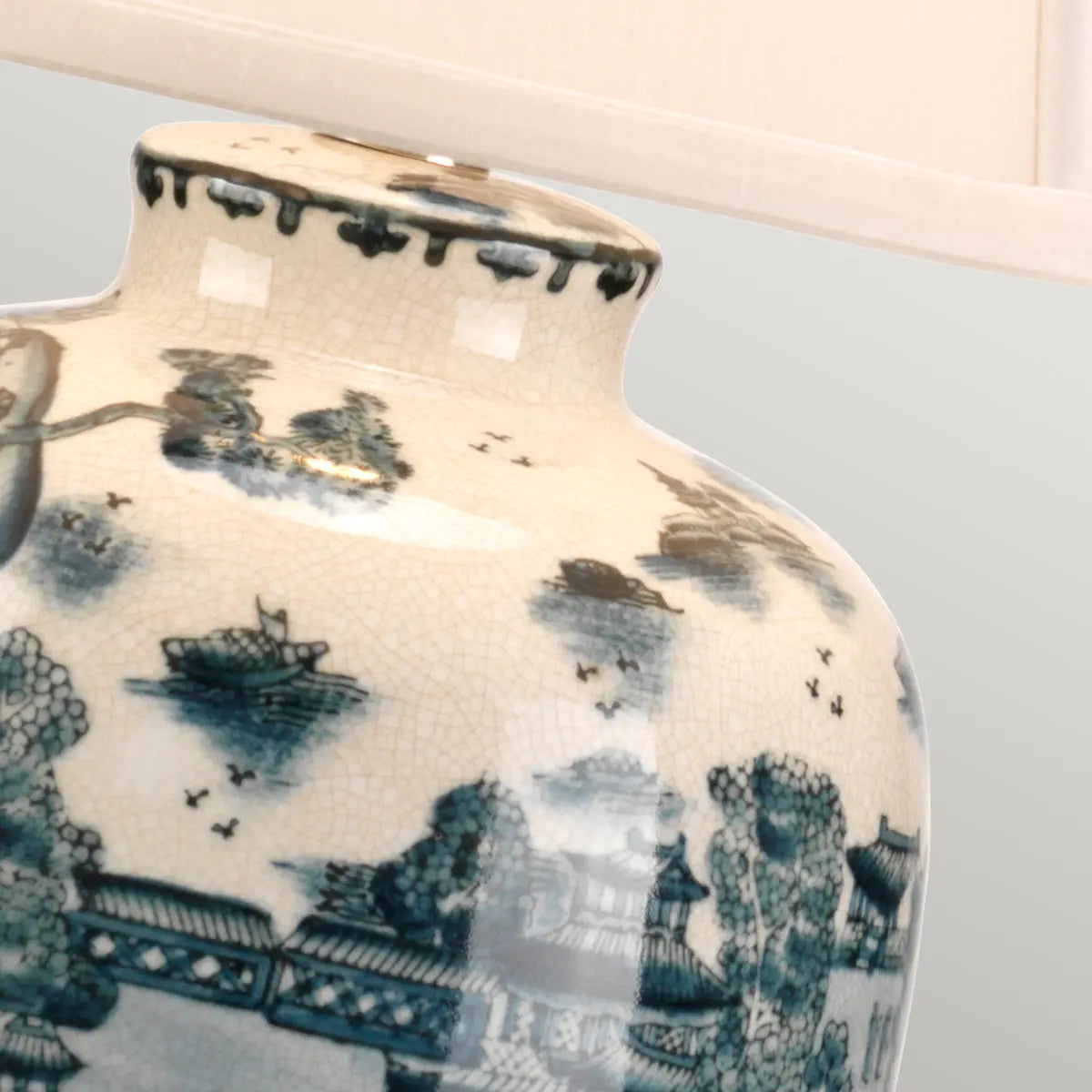 Traditional Blue Table Lamp — close-up design detail 2