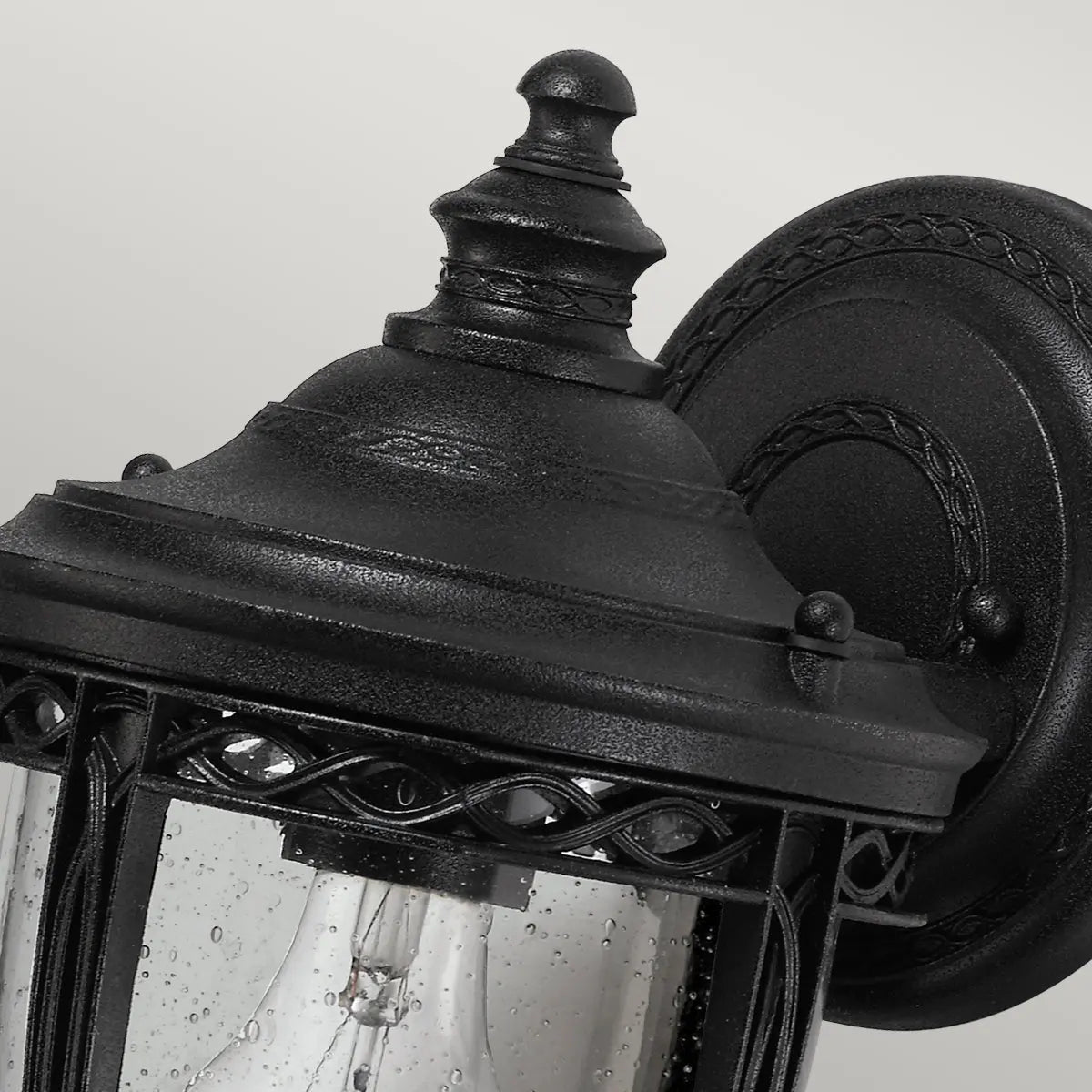 English Bridle Wall Lantern — close-up design detail