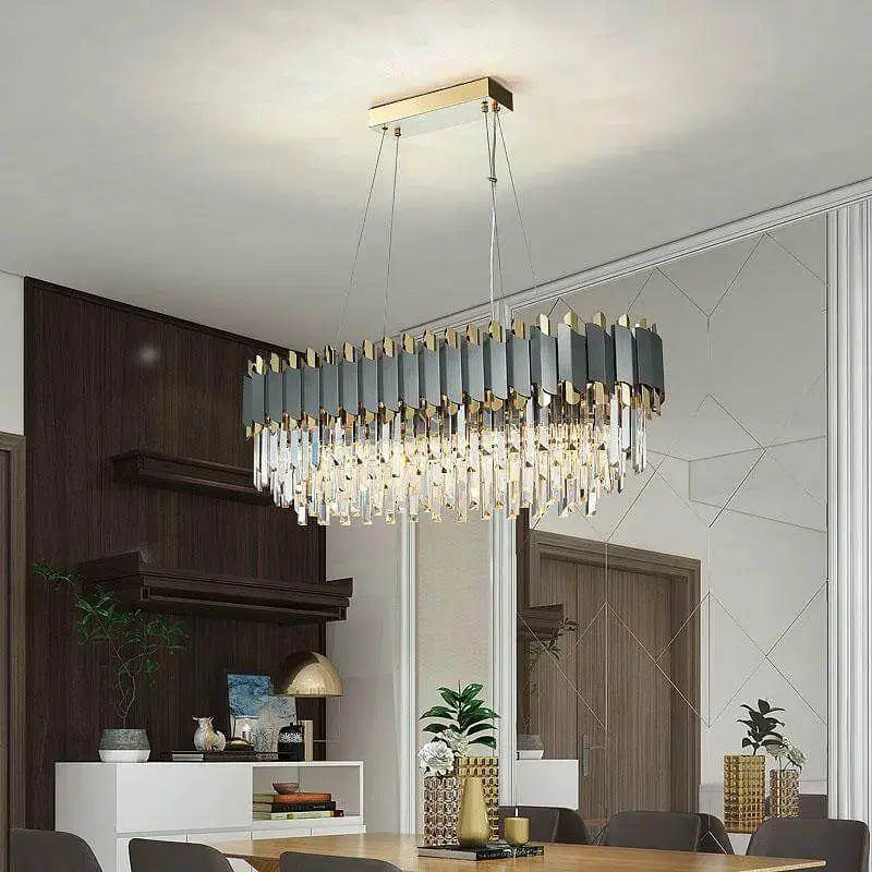 Modern Crystal Rectangular Chandelier — product view